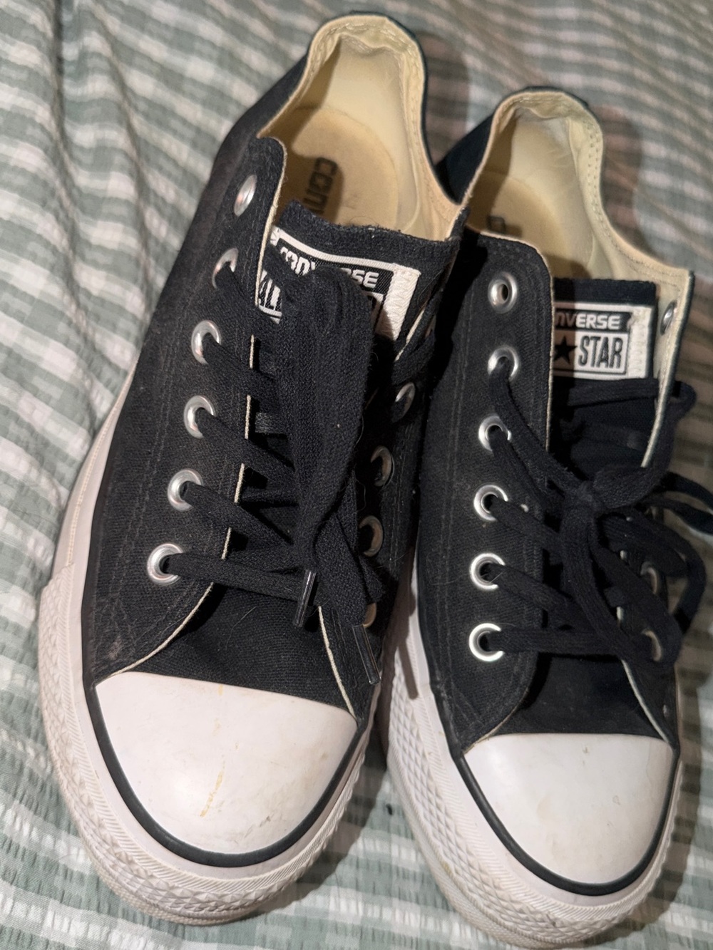 Converse Black Low Top Canvas Platform Sneakers